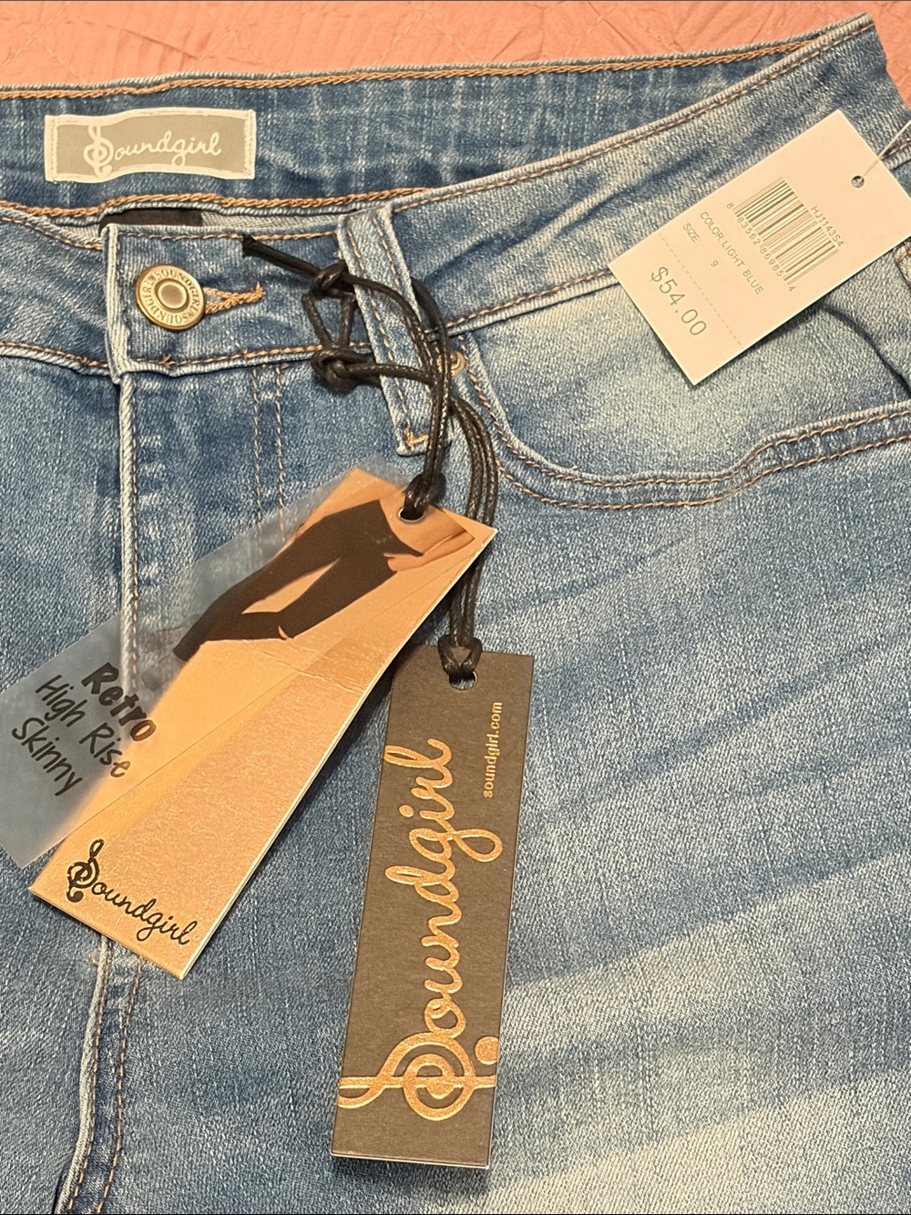 Soundgirl Distressed Blue Jeans - Slim Fit nwt - Picture 2 of 4